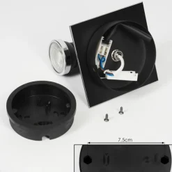 hofstein Applique murale Lanrigan Chrome, Noir, 1 lumière