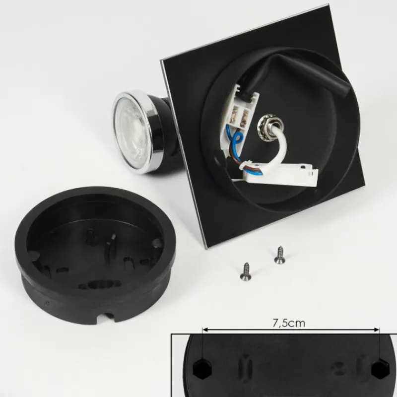 hofstein Applique murale Lanrigan Chrome, Noir, 1 lumière