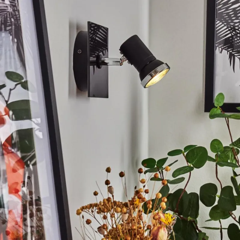 hofstein Applique murale Lanrigan Chrome, Noir, 1 lumière