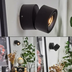 hofstein Applique murale Laonsana LED Noir, 1 lumière