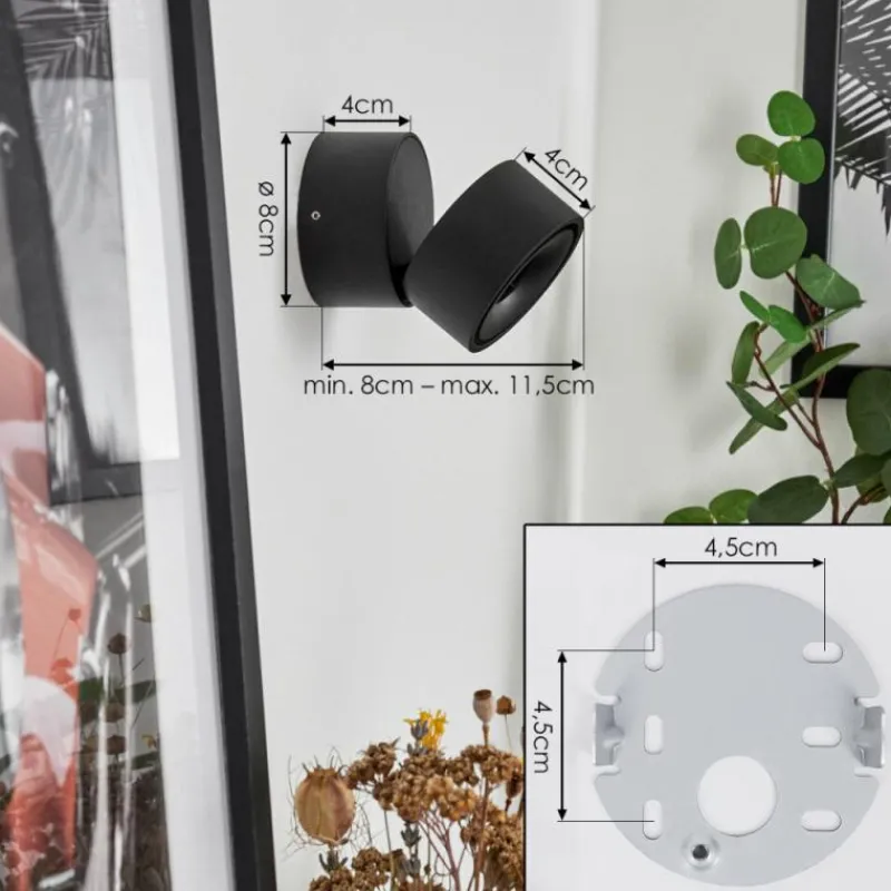 hofstein Applique murale Laonsana LED Noir, 1 lumière