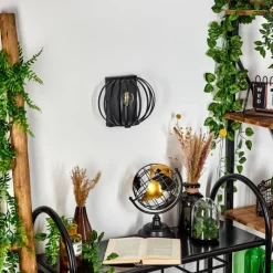 Style Boho-Chic-hofstein Applique murale Lepa Noir, 1 lumière