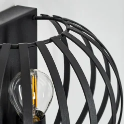 Style Boho-Chic-hofstein Applique murale Lepa Noir, 1 lumière