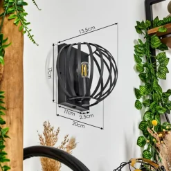 Style Boho-Chic-hofstein Applique murale Lepa Noir, 1 lumière