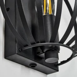 Style Boho-Chic-hofstein Applique murale Lepa Noir, 1 lumière