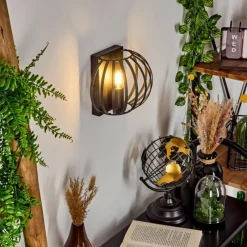 Style Boho-Chic-hofstein Applique murale Lepa Noir, 1 lumière