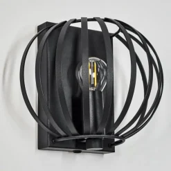 Style Boho-Chic-hofstein Applique murale Lepa Noir, 1 lumière