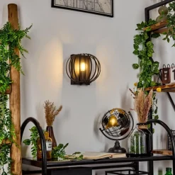 Style Boho-Chic-hofstein Applique murale Lepa Noir, 1 lumière