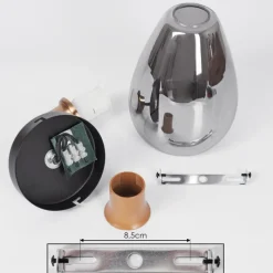 Suspension Verre Fumé-hofstein Applique murale Lincura Laiton, Noir, 1 lumière