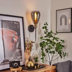 Suspension Verre Fumé-hofstein Applique murale Lincura Laiton, Noir, 1 lumière