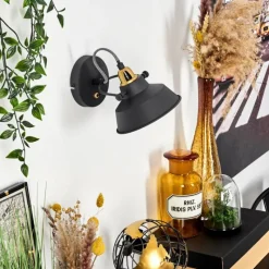 Lampes Dorées-hofstein Applique murale Llanage Noir, Blanc, 1 lumière