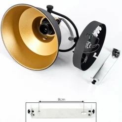 Lampes Dorées-hofstein Applique murale Llanage Noir, Blanc, 1 lumière