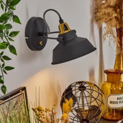 Lampes Dorées-hofstein Applique murale Llanage Noir, Blanc, 1 lumière