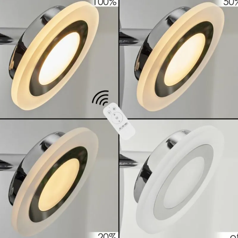 hofstein Applique murale Lucy LED Chrome, 1 lumière, Télécommandes, Changeur de couleurs
