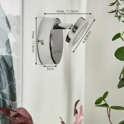 hofstein Applique murale Lucy LED Chrome, 1 lumière, Télécommandes, Changeur de couleurs