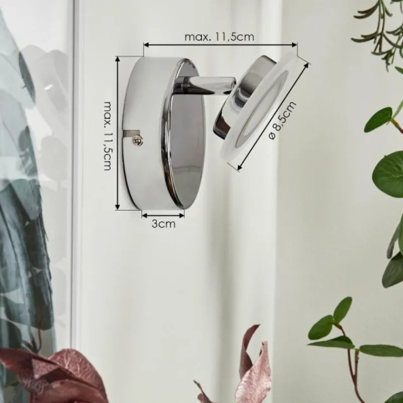 hofstein Applique murale Lucy LED Chrome, 1 lumière, Télécommandes, Changeur de couleurs