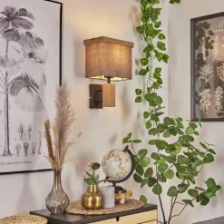 Lampes En Tissu-hofstein Applique murale Lure Brun, Couleur bois, Noir, 1 lumière