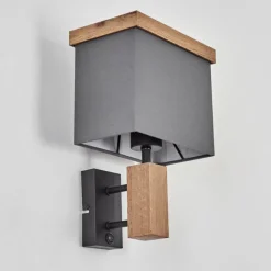 Lampes En Tissu-hofstein Applique murale Lure Brun, Couleur bois, Noir, 1 lumière