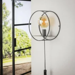 hofstein Applique murale Maynal Argent Oxydé, 1 lumière* Appliques