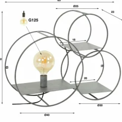 hofstein Applique murale Maynal Argent Oxydé, 1 lumière* Appliques