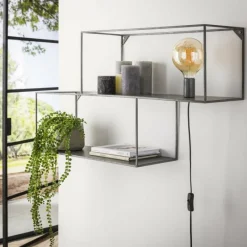 hofstein Applique murale Maynal Argent Oxydé, 1 lumière* Appliques