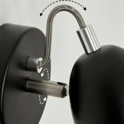 hofstein Applique murale Moesdorf LED Nickel mat, Noir, 1 lumière