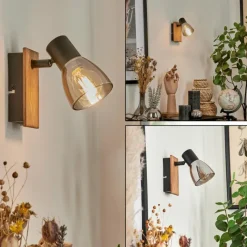 Suspension Verre Fumé-hofstein Applique murale Murianette Écru, Noir, 1 lumière