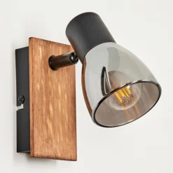 Suspension Verre Fumé-hofstein Applique murale Murianette Écru, Noir, 1 lumière