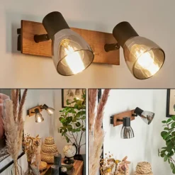 Suspension Verre Fumé-hofstein Applique murale Murianette Écru, Noir, 2 lumières