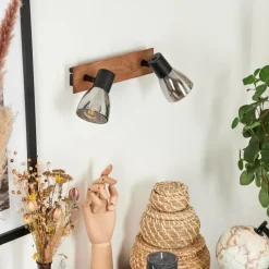 Suspension Verre Fumé-hofstein Applique murale Murianette Écru, Noir, 2 lumières