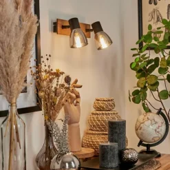 Suspension Verre Fumé-hofstein Applique murale Murianette Écru, Noir, 2 lumières