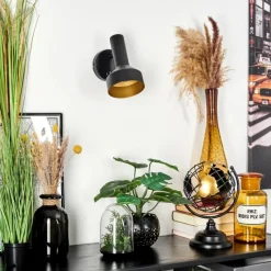 Lampes Dorées-hofstein Applique murale Musko Noir, 1 lumière