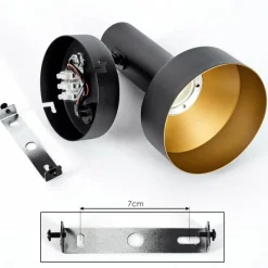 Lampes Dorées-hofstein Applique murale Musko Noir, 1 lumière