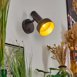 Lampes Dorées-hofstein Applique murale Musko Noir, 1 lumière
