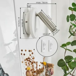 hofstein Applique murale Orchaise LED Blanc, 2 lumières