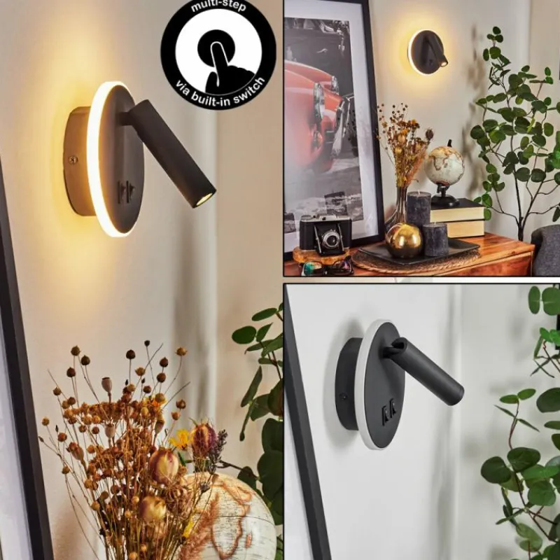 hofstein Applique murale Orchaise LED Noir, Blanc, 2 lumières