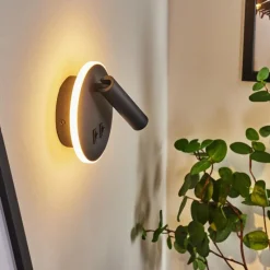 hofstein Applique murale Orchaise LED Noir, Blanc, 2 lumières