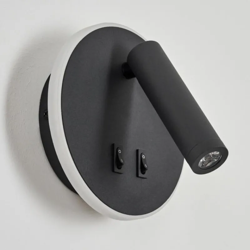 hofstein Applique murale Orchaise LED Noir, Blanc, 2 lumières