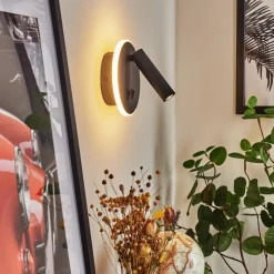 hofstein Applique murale Orchaise LED Noir, Blanc, 2 lumières