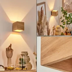 hofstein Applique murale Polcura Bois clair, 1 lumière