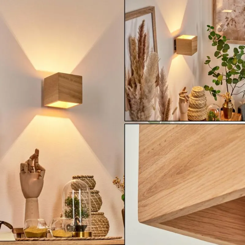 hofstein Applique murale Polcura Bois clair, 1 lumière