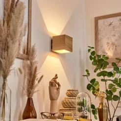 hofstein Applique murale Polcura Bois clair, 1 lumière