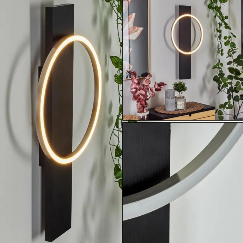 hofstein Applique murale Pompu LED Noir, 1 lumière