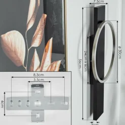 hofstein Applique murale Pompu LED Noir, 1 lumière