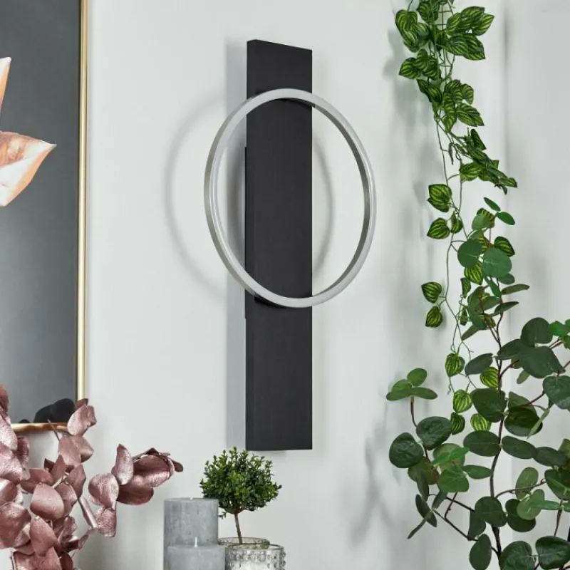 hofstein Applique murale Pompu LED Noir, 1 lumière