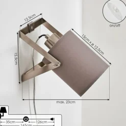 Lampes En Tissu-hofstein Applique murale Puelches Nickel mat, 1 lumière