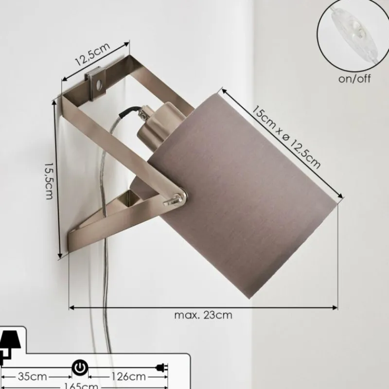 Lampes En Tissu-hofstein Applique murale Puelches Nickel mat, 1 lumière