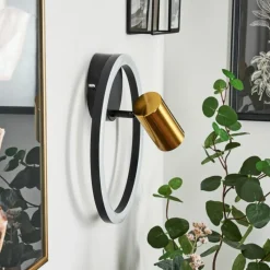 hofstein Applique murale Reboleiro LED Noir, 2 lumières