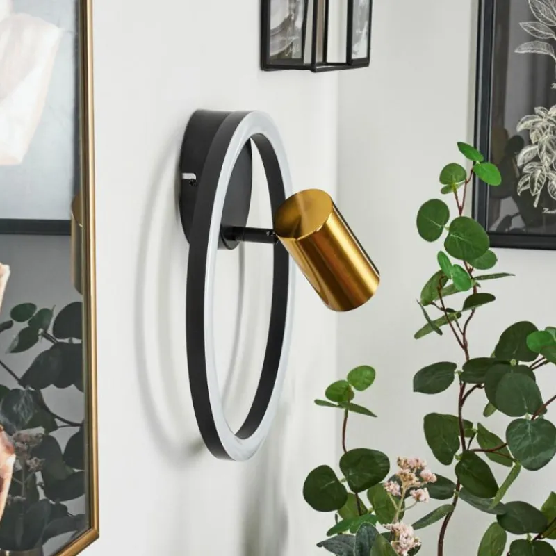 hofstein Applique murale Reboleiro LED Noir, 2 lumières