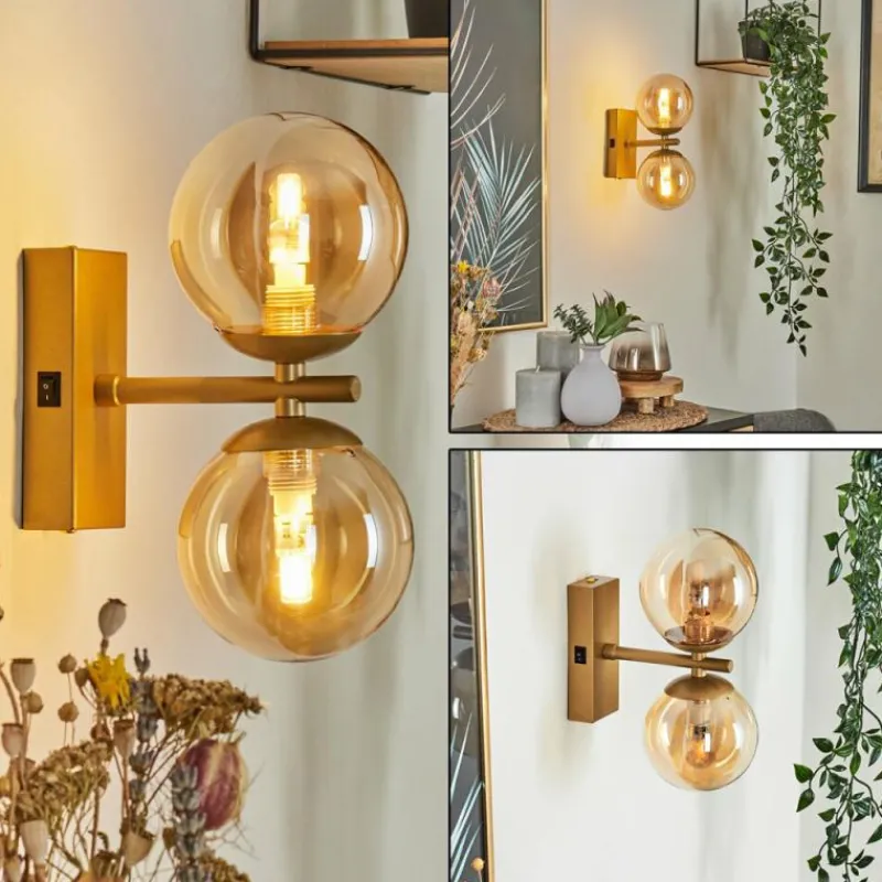 hofstein Applique murale Remaisnil Laiton, 2 lumières